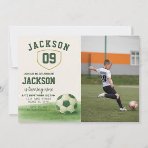 Soccer Birthday Invitation for Kids with photo