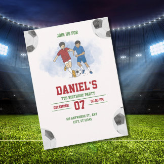 Soccer Birthday Invitation Template for Boys