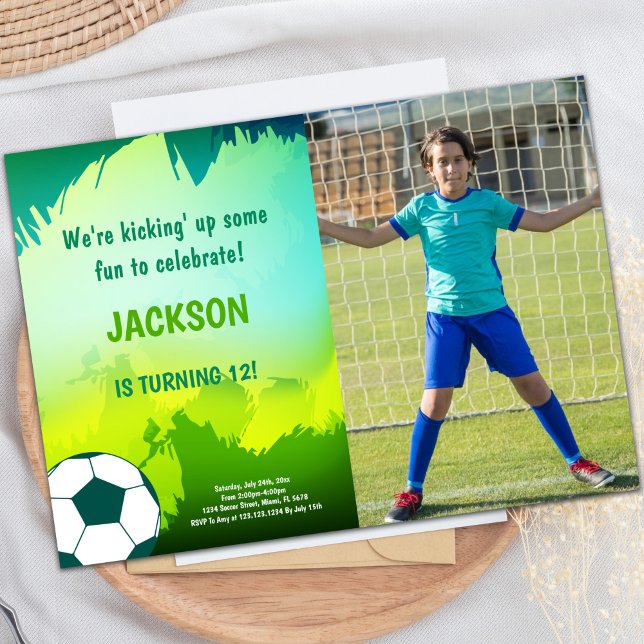 Soccer Birthday Invitations with photo (Soccer Birthday Invitations with photo)