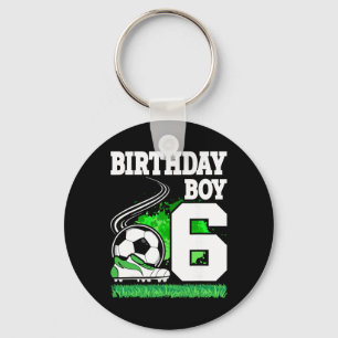 Soccer Birthday Party - 6 Year Old Boy - 6th Birth Keychain
