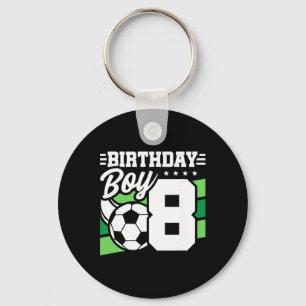 Soccer Birthday Party - 8 Year Old Boy - 8th Birth Keychain