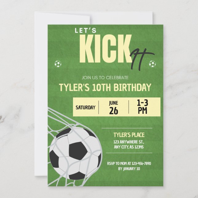 Soccer Birthday Party Invitation (Front)