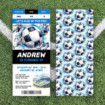 Soccer Birthday Party Invitation Ticket Stub<br><div class="desc">Invite your guests to celebrate your soccer themed birthday party with this fun VIP ticket! Let's kick up the fun! Easily edit with your party details.</div>