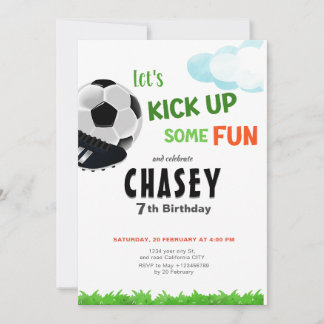 Soccer Birthday Party Invite, Digital, Printable Invitation