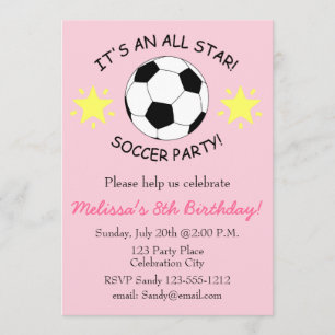 Soccer Birthday Party kids invitation customizable