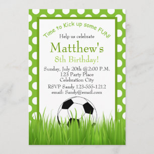 Soccer Birthday Party kids invitation customizable