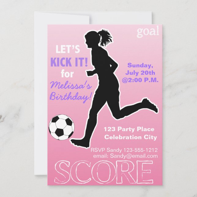 Soccer Birthday Party kids invitation customizable (Front)