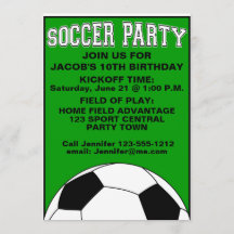 Soccer Birthday Party kids invitation customizable