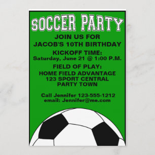 Soccer Birthday Party kids invitation customizable