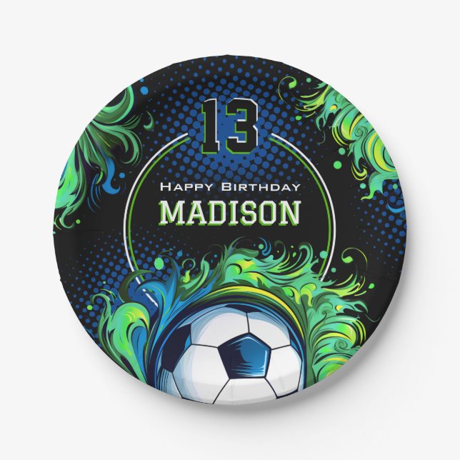Soccer Birthday Party Paper Plate (Front)