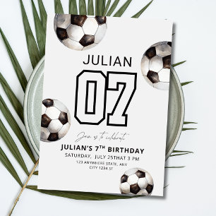 Soccer Birthday Party Sports Boys Football Theme Invitation