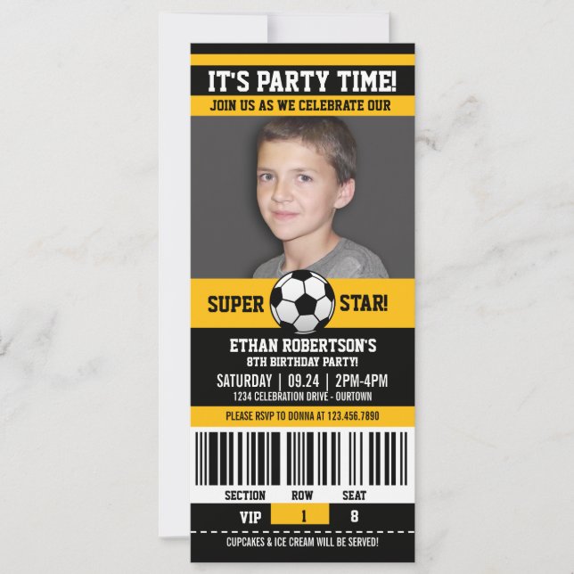 Soccer Birthday Photo Template (Front)