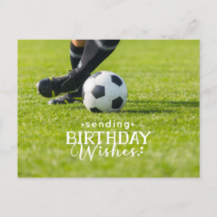 Soccer Birthday with ball and Happy Birthday Postcard