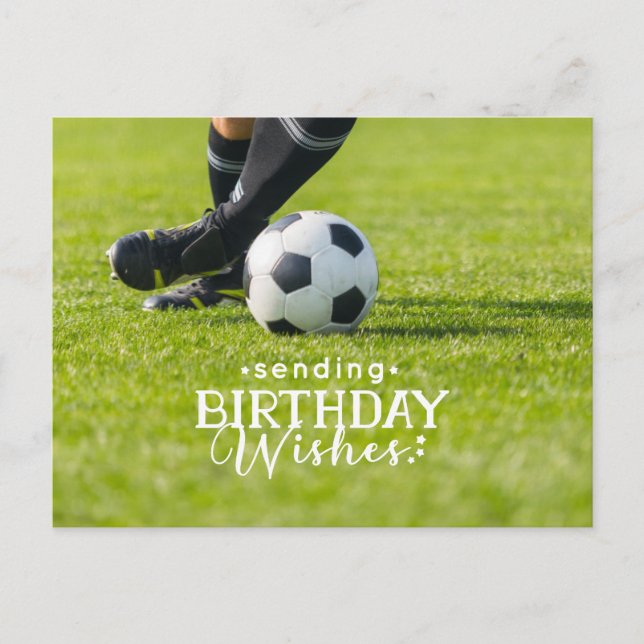 Soccer Birthday with ball and Happy Birthday Postcard (Front)