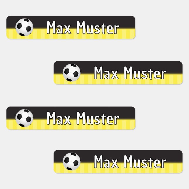 Soccer black yellow - 96 small children labels (Group)