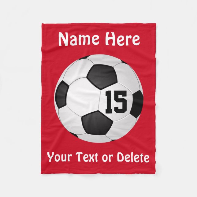 Soccer Blanket with NAME, NUMBER and TEXT (Front)