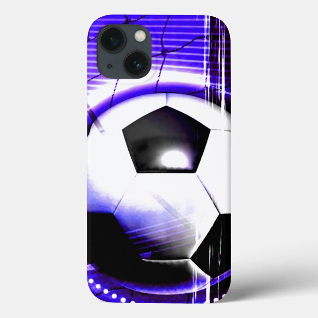 Soccer Blue Personalize with name or team name Case-Mate iPhone Case (Back)