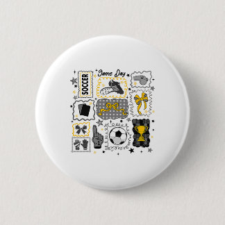 Soccer Bow Game Day Coquette Bow Soccer Girls Team 2 Inch Round Button