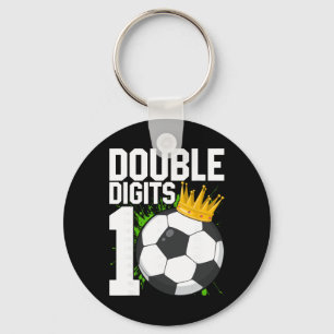 Soccer Boy Birthday 10 Year Old Double Digits 10th Keychain