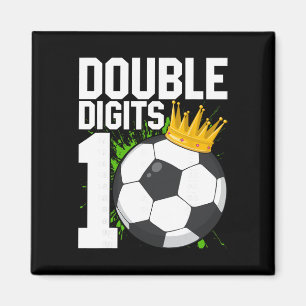 Soccer Boy Birthday 10 Year Old Double Digits 10th Magnet