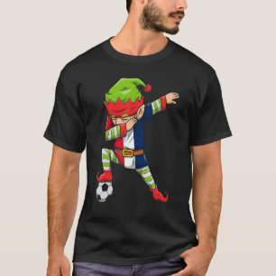 Soccer Boy Dabbing Elf Squad Christmas France Foot T-Shirt