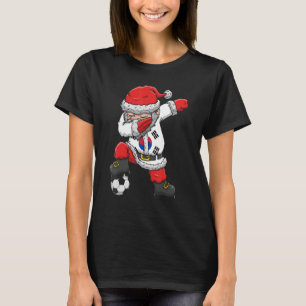 Soccer Boy Dabbing Santa Christmas South Korea Foo T-Shirt