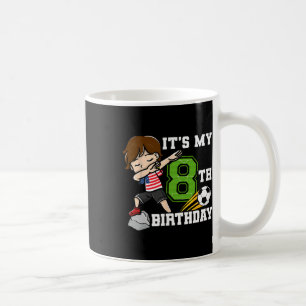 Soccer Boy It's My 8th Birthday American Flag  Coffee Mug
