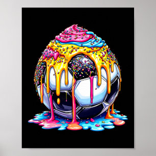 Soccer Boys Girls Kids Footll Ice Cream Soccer Dri Poster