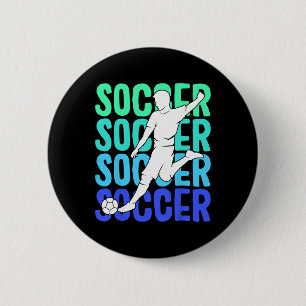 Soccer Boys Men Kids 2 Inch Round Button