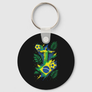 Soccer Brazil Footll Christ Rio Culture Keychain
