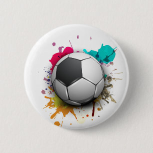 Soccer Burst 2 Inch Round Button
