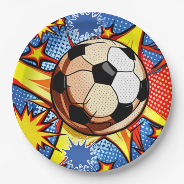 Soccer Burst Paper Plate (Front)