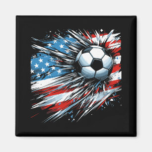 Soccer Byll 4th Of July Boys American Flag Patriot Magnet