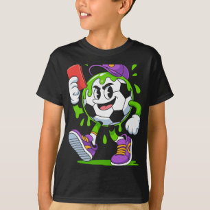 Soccer Byll Cartoon Drip Red Card Fun  T-Shirt