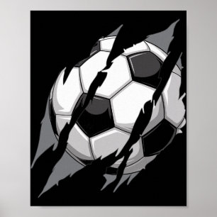 Soccer Byll Claw Mark Rip Scratches Cool Gameday Poster
