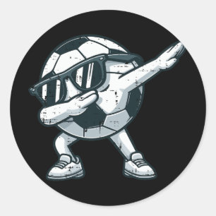 Soccer Byll Dab Cute Footbyll Player Boys Kids Tod Classic Round Sticker