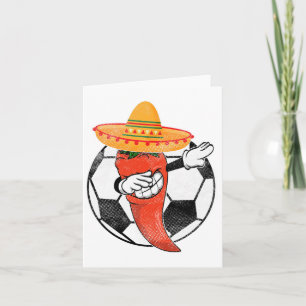 Soccer Byll Dabbing Hot Pepper Mexican Chili Cinco Card