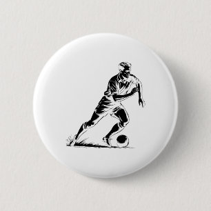 Soccer Byll In Motion Pixel Art Design _1  2 Inch Round Button
