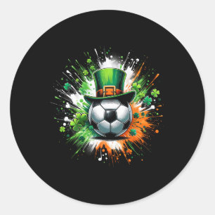Soccer Byll Leprechaun Hat Irish Shamrock Patricks Classic Round Sticker