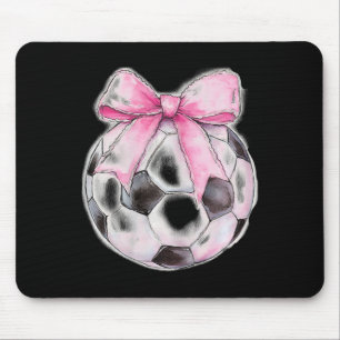 Soccer Byll Pink Coquette Bow Dainty Ribbon Girls  Mouse Pad