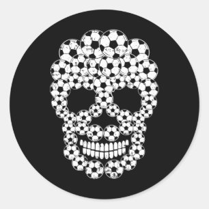 Soccer Byll Skull Skeleton Costume Cool Sport Hall Classic Round Sticker