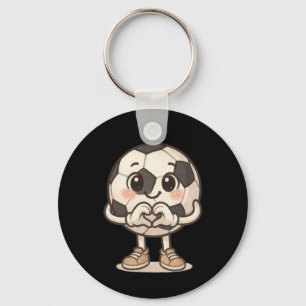 Soccer Byll With Heart Hands Love Cute Soccer Byll Keychain