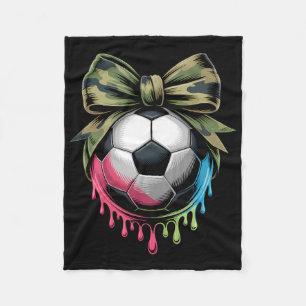 Soccer Camouflage Bow Coquette Military Sporty Dri Fleece Blanket