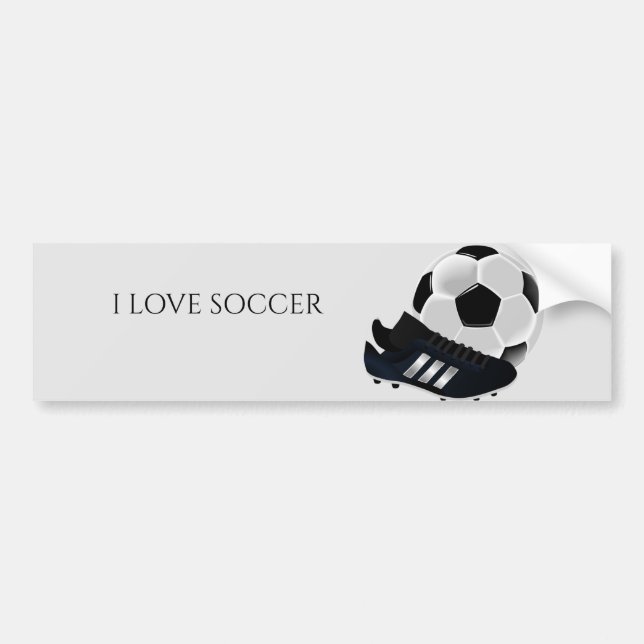 SOCCER Car bumper sticker personalized. (Front)