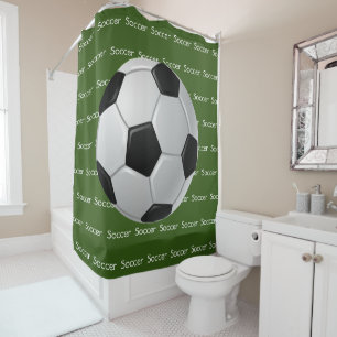 Soccer Carrelage Texte Design Douche Rideau