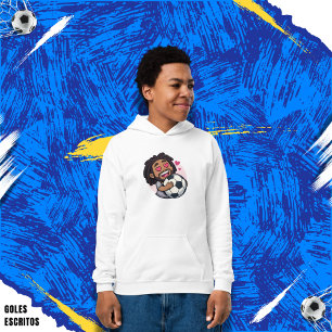 Soccer cartoon brunette man face in love