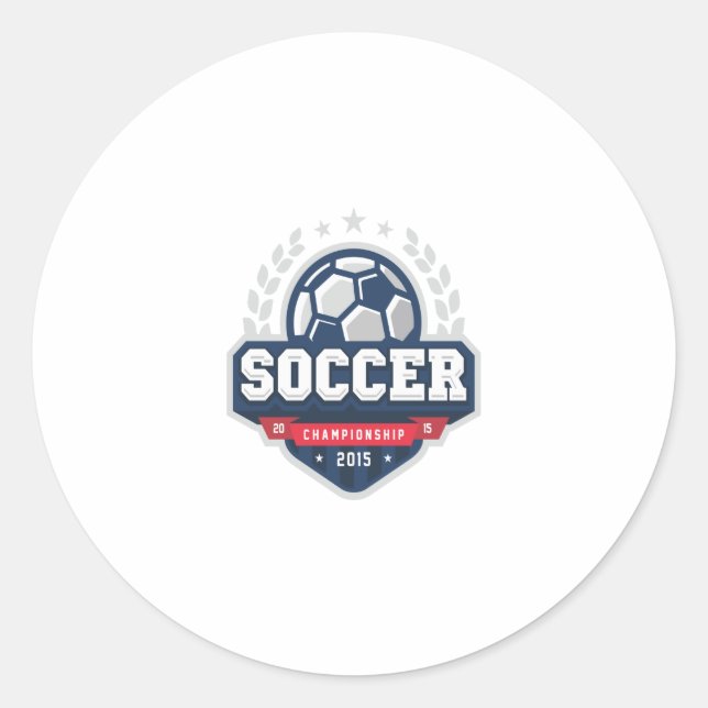 soccer championship classic round sticker (Front)