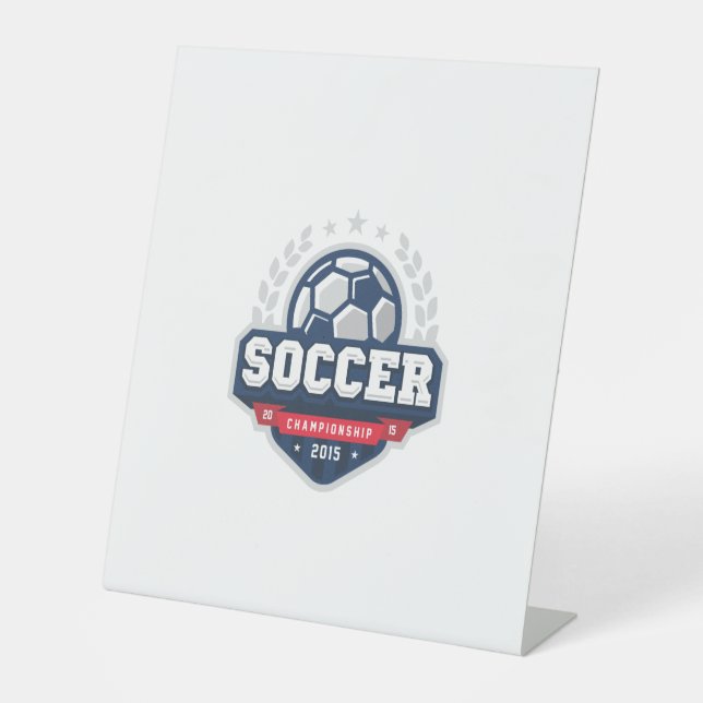 soccer championship pedestal sign (Front)