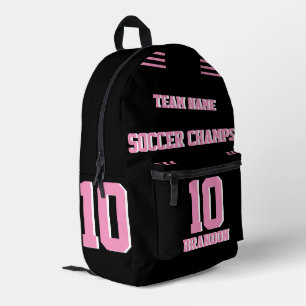 Soccer champs backpack pink personalized diez