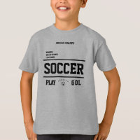 Soccer champs personalized player team kids grey